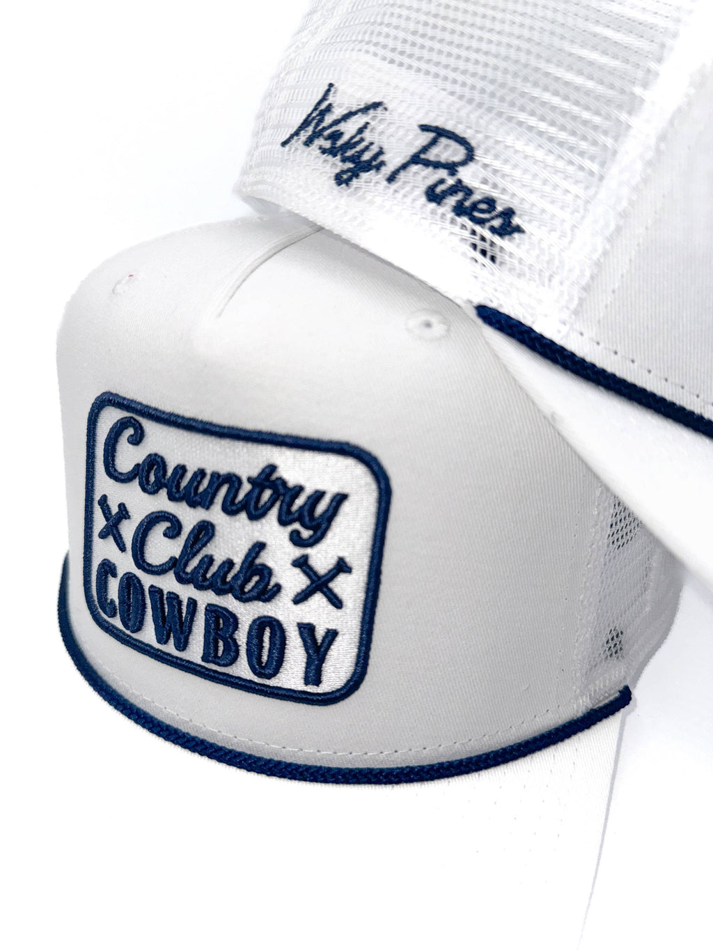 "Country Club Cowboy" Rope Trucker Hat: Black