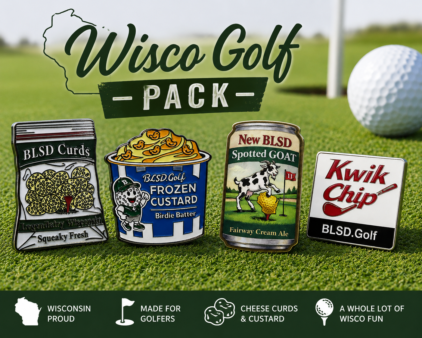 Wisco Golf 4 Pack of Ball Markers