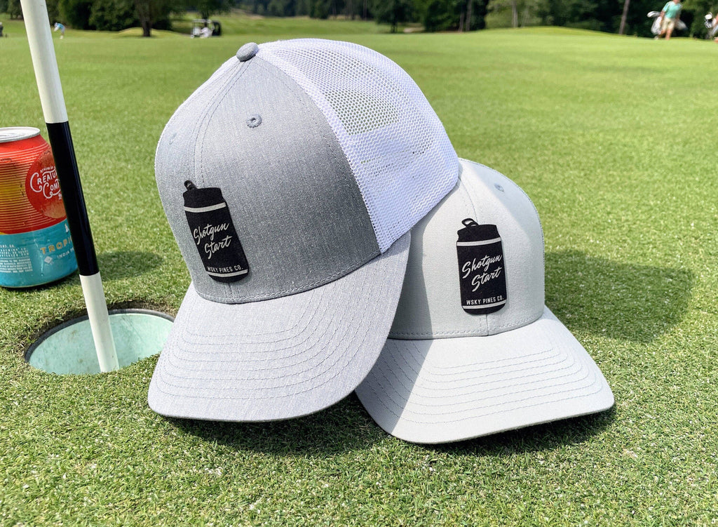 Grey & White "Shotgun Start" Hat: Grey