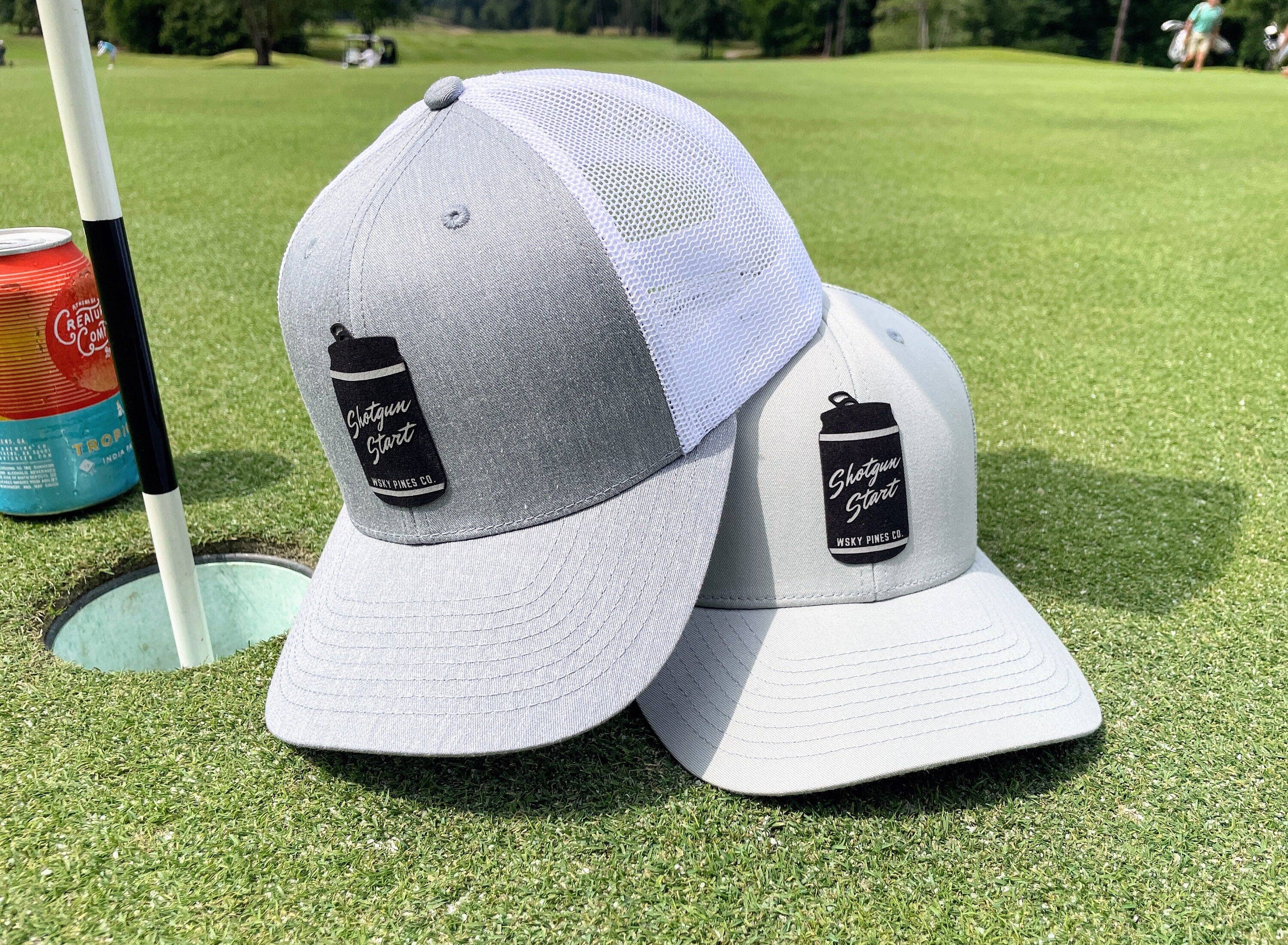 Grey & White "Shotgun Start" Hat: Grey